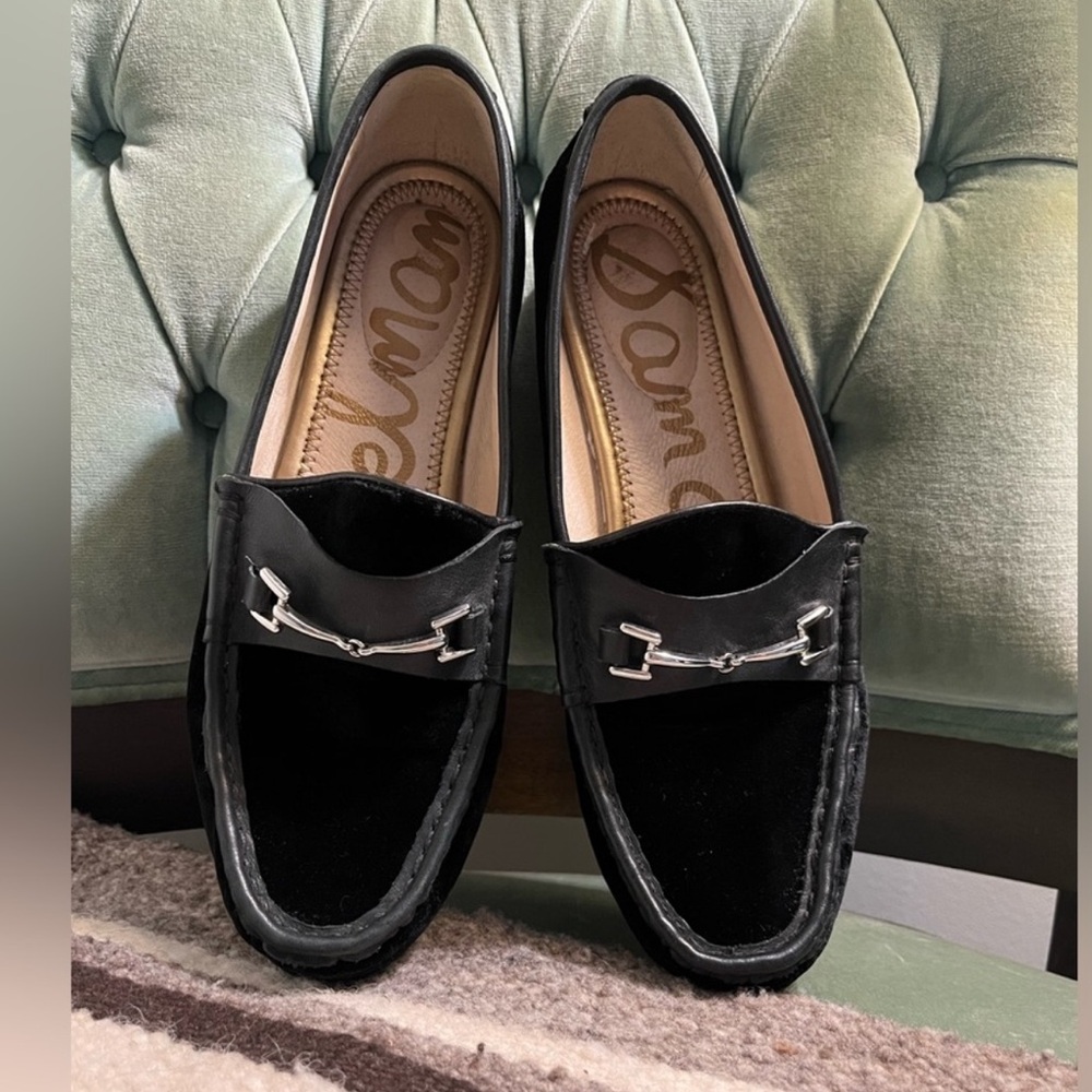 SAM EDELMAN Loraine Equestrian Horse Bit Velvet Leather 8.5M Excellent Condition